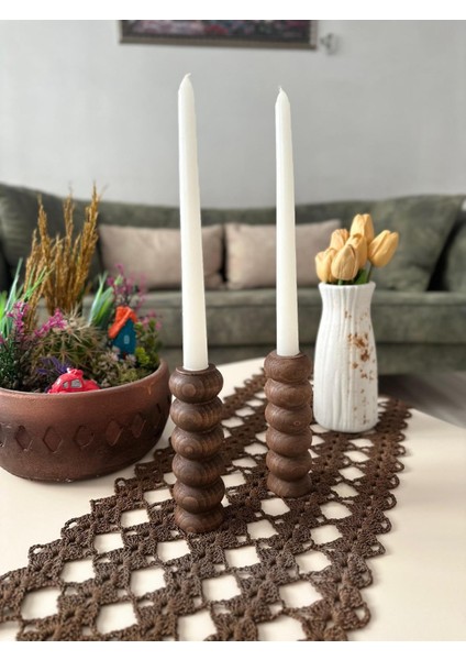 Doğal Ahşap Şamdan , Mumluk (Tekli)