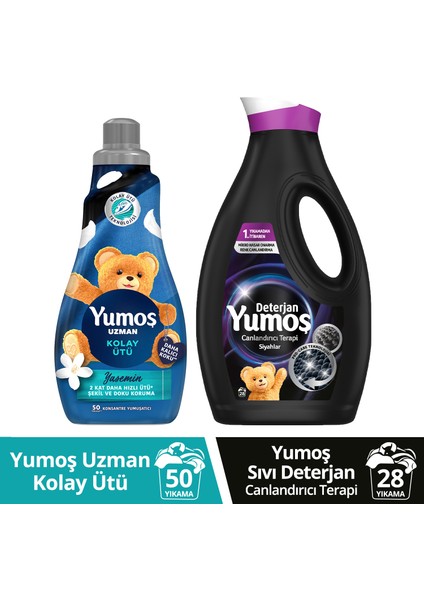 Sıvı Canlandırıcı Terapi Siyahlar 1690 ml x1 + Yumoş Kolay Ütü Yumuşatıcı 1200 ml x1