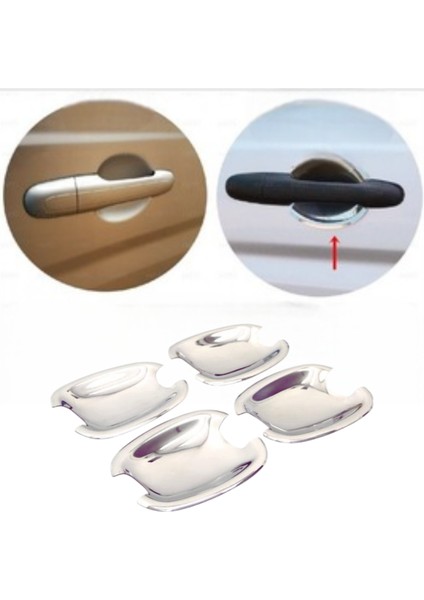 Mercedes E Klasse W124 Krom Dış Kapı Kolu Tası 4 Kapı 1984-1995 Paslanmaz Çelik