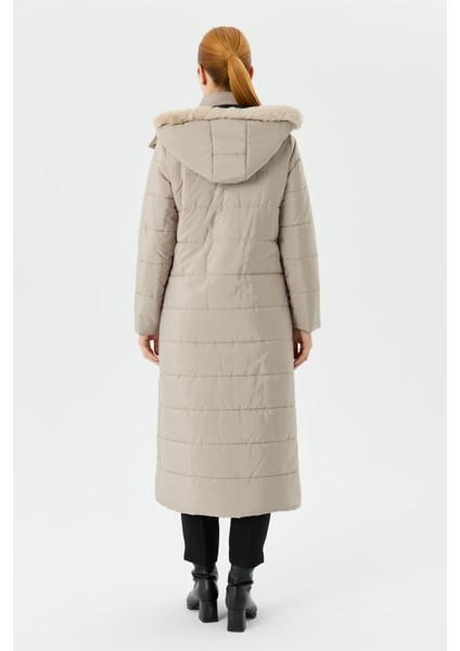 Ahval Şişme Kadın Kışlık Kaban Elyaf Dolgulu Kapşonlu 6043 indirimleri