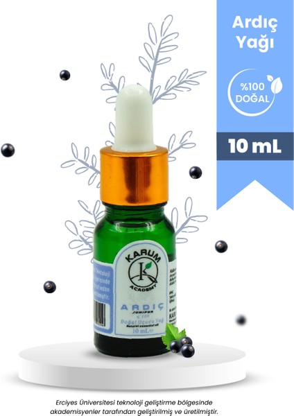 Aromaterapi Doğal Cam Damlalıklı Ardıç Uçucu Yağ 10ml
