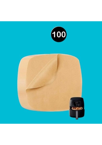 Pratikaı 100 Adet Tek Kullanımlık Airfryer Pişirme Kağıdı | Yağ Geçirmez & Yapışmaz