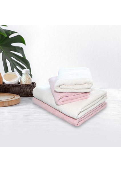 4'lü (Krem Pembe) Banyo Seti