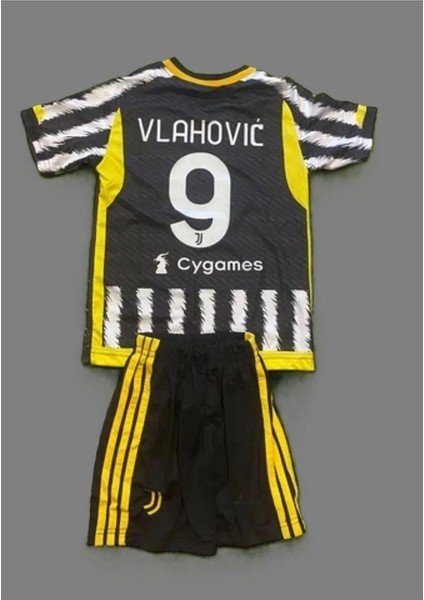 Dusan Vlahovic 2023-24 Sezonu Juventus Iç Saha Çocuk Forması 4'Lü Set