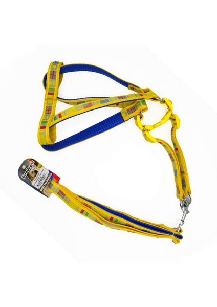 Köpek Uzatma + Göğüs Tasması Sarı 120CM Ynsmr