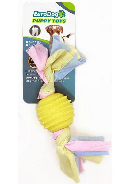 Puppy Toys Sarı Tırtıklı Top Diş Kaş.oy. Ynsmr