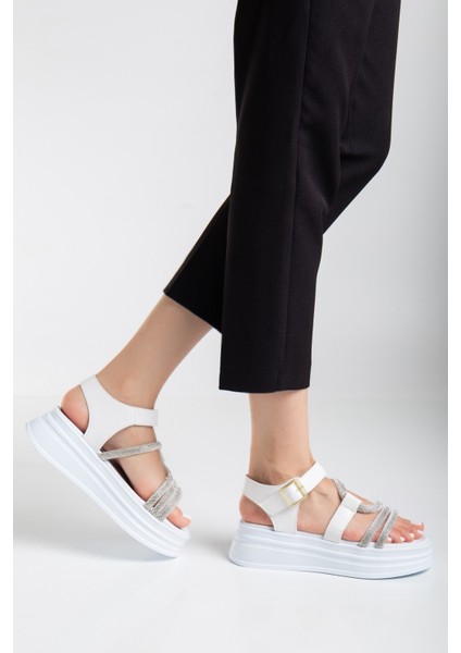 Taşlı Platform Dolgu Taban Sandalet fiyatları