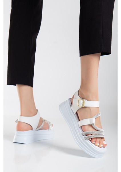 Taşlı Platform Dolgu Taban Sandalet modelleri