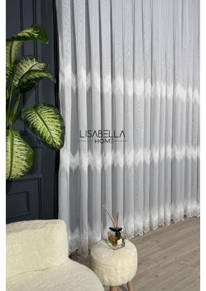 Broderie Elegance Tül Perde ( 1x3 Sık Pile Dikişli )