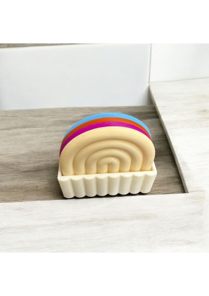 4’lü Renkli Modern Kahve Altlığı Seti (Kutulu) – 9x9 cm fiyatları
