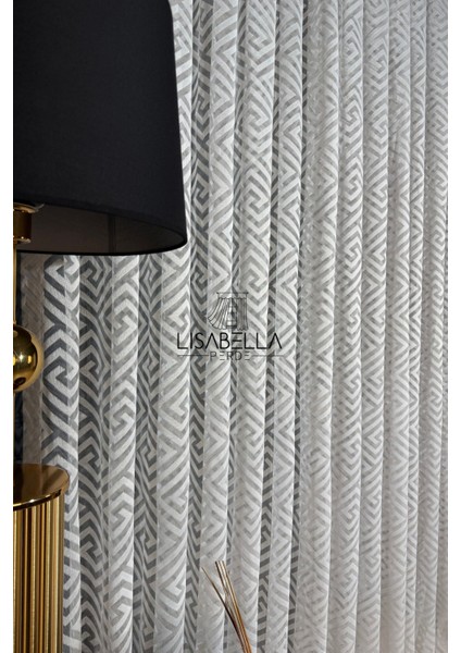 Versalux Ağır Gramajlı Dökümlü (1x2.5 Orta Pile Dikişli) Premium Tül Perde Beyaz Rengin Şıklığı