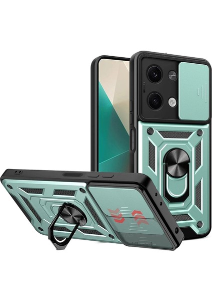 Xiaomi Poco X6 Kılıf Pars Lens Yüzüklü Silikon - Yeşil Ynsmr