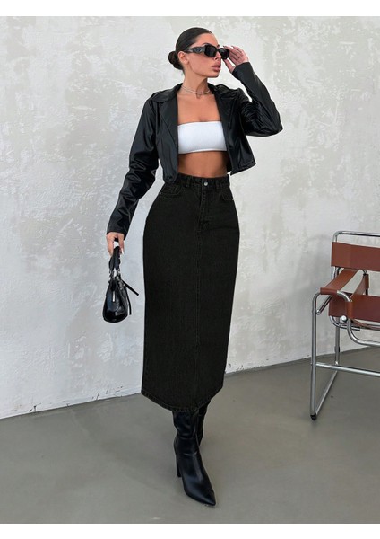 Pamuklu Siyah Denim Etek fiyatları