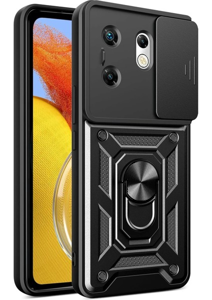Infinix Zero 30 4g Kılıf Pars Lens Yüzüklü Silikon - Siyah Ynsmr