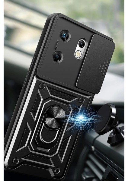 Infinix Zero 30 4g Kılıf Pars Lens Yüzüklü Silikon - Siyah Ynsmr