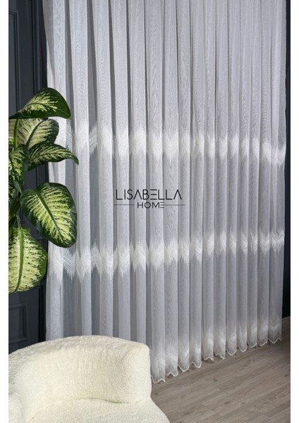 Broderie Elegance Tül Perde ( 1x2.5 Orta Pile Dikişli )