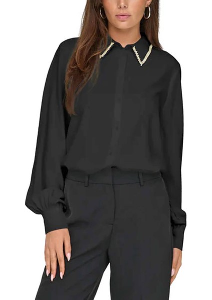 Kadın Parlak Yaka Detaylı Gömlek 15331800 fiyatları