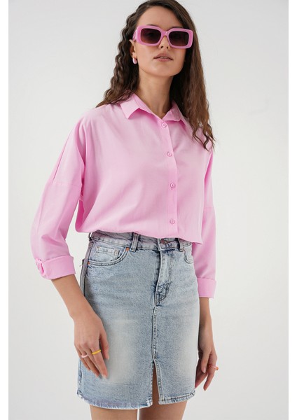 Kadın Mini Kot Etek 8037 - Mavi