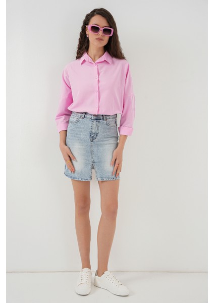 Kadın Mini Kot Etek 8037 - Mavi fiyatları