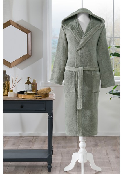 Woven Kapüşonlu Bornoz