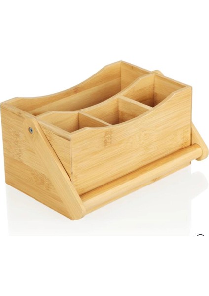 Taşınabilir 3+1 Bölmeli Bambu Ahşap Kaşıklık – Tezgah Üstü Düzenleyici fiyatları