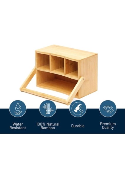 Taşınabilir 3+1 Bölmeli Bambu Ahşap Kaşıklık – Tezgah Üstü Düzenleyici modelleri