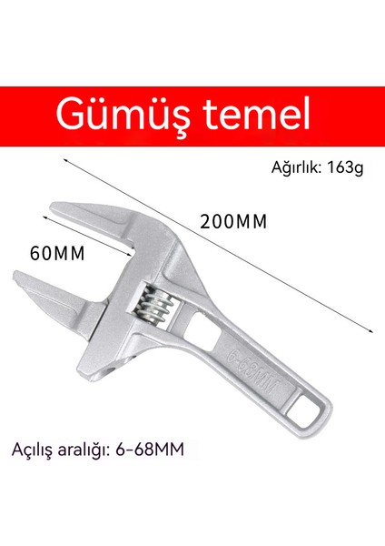 Banyo Anahtarı 6-68MM Büyük Açıklık Alüminyum Alaşımlı Kısa Kollu Ayarlanabilir Anahtar (Yurt Dışından) fiyatları