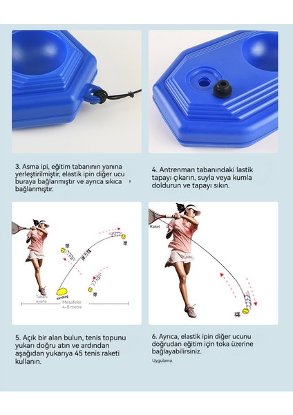 Tenis Eğitmeni Tek Kişi Fitness Egzersiz Rebound Tenis Raket Seti Otomatik Rebound Tenis (Yurt Dışından)