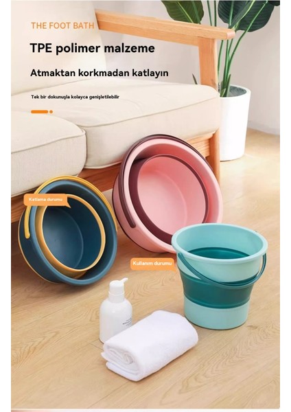 Balıkçılık Katlanır Kova Taşınabilir Ayak Buluşma Kovası Öğrenci Yurdu Katlanır Kova (Yurt Dışından)