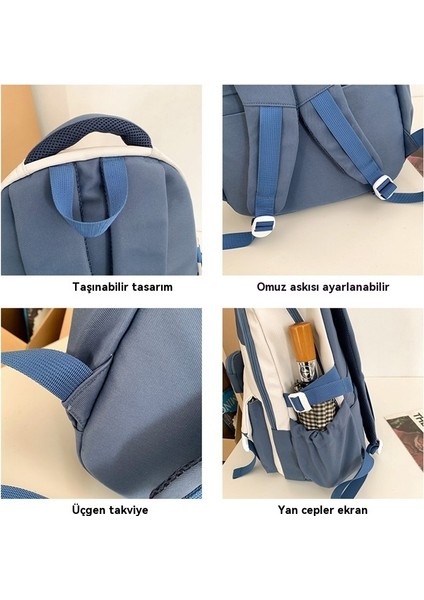 Okul Tarzı Rahat Basit Moda Moda Orta Okul Sırt Çantası (Yurt Dışından)
