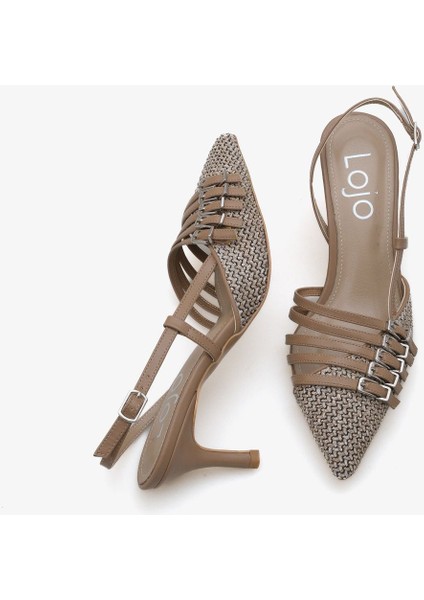 Kadın Stiletto Sivri Burun Kemer Detaylı Arkası Açık Topuklu Ayakkabı Auras Siyah fiyatları