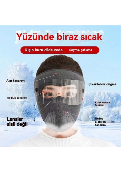 Açık Bisiklet Rüzgar Geçirmez ve Soğuk, Yıkanabilir ve Kalınlaştırılmış Toz Maskesi (Yurt Dışından)