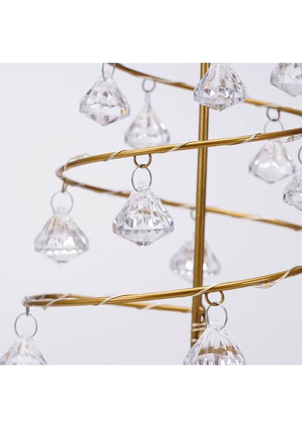 LED Demir Kristal Noel Ağacı Işık Beş Köşeli Oda Yatak Odası Dekorasyon Küçük Masa Lambası (Yurt Dışından) modelleri