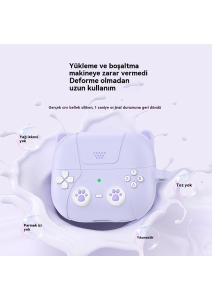 Yaratıcı Sevimli Kedi Oyun Makinesi Için Galaxy Buds3/3pro Bluetooth Kulaklık Seti (Yurt Dışından)