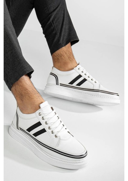 Matias Erkek Beyaz Cilt Günlük Rahat Dikişli Hafif Poli Taban Yürüyüş Garantili Spor Ayakkabı MATIAS-7108 fiyatları