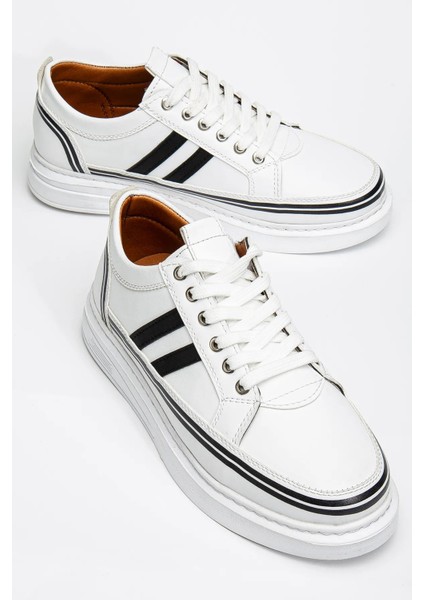 Matias Erkek Beyaz Cilt Günlük Rahat Dikişli Hafif Poli Taban Yürüyüş Garantili Spor Ayakkabı MATIAS-7108 fırsatları