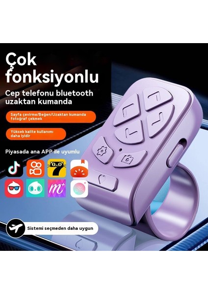 Yüzük Bluetooth Yüzük Plaka Cep Telefonu Kamera Kontrolü Selfie Uzaktan Kumanda (Yurt Dışından)