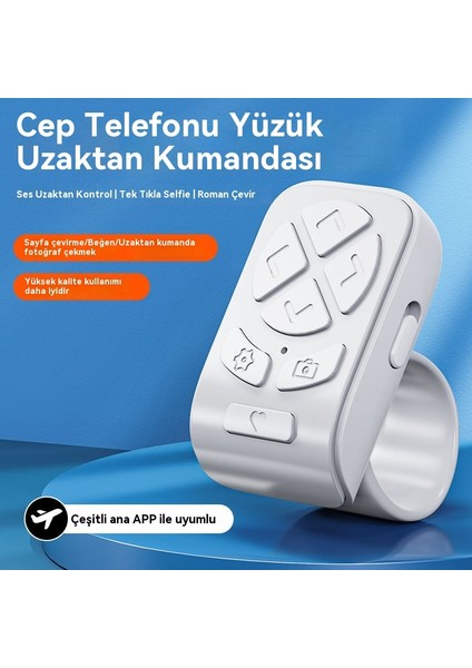 Yüzük Bluetooth Yüzük Plaka Cep Telefonu Kamera Kontrolü Selfie Uzaktan Kumanda (Yurt Dışından)
