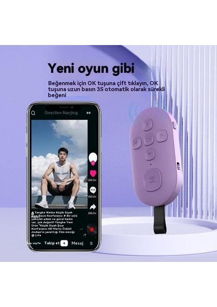 Ios Android Telefon Bluetooth Kısa Video Beğen Sayfa Çekim Uzaktan Kumandası (Yurt Dışından)