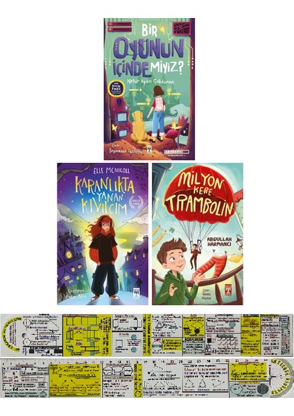 Bir Oyunun Içinde Miyiz - Karanlıkta Yanan Kıvılcım -Milyon Kere Trambolin 3 Kitap Set + Mat. Cetvel