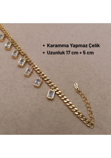Işıltılı Zirkon Taşlı Altın Rengi Çelik Xuping Bileklik fiyatları