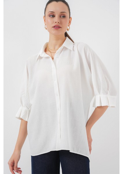 Kadın Bağlama Detaylı Ayrobin Gömlek 20290 - Beyaz fırsatları