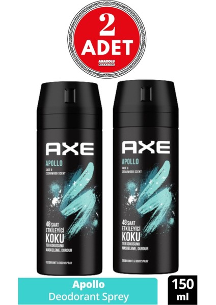 Apollo Erkek Sprey Deodorant 150 ml (2 Adet)