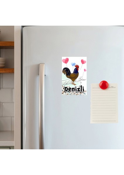 Çizimli Denizli Horozu Magnet