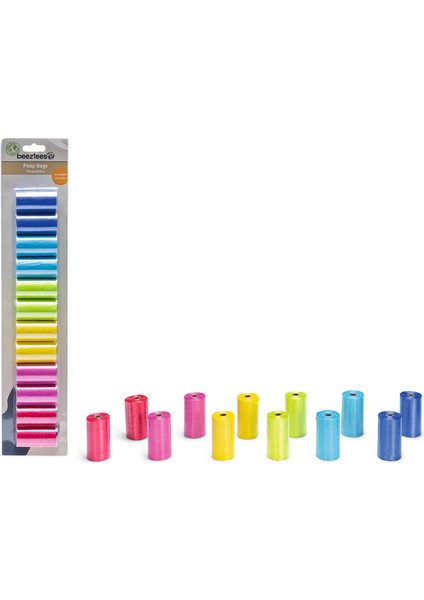 Beeztees Köpek Dışkı Toplama Poşeti, Çeşitli Renklerde, 12X20ADET