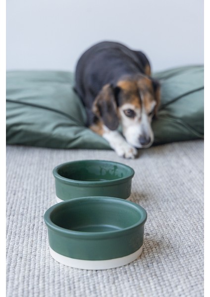 Beeztees Dbl Köpek Mama Su Kabı, Seramik, Mat Yeşil, 16CM, 350ML fiyatları