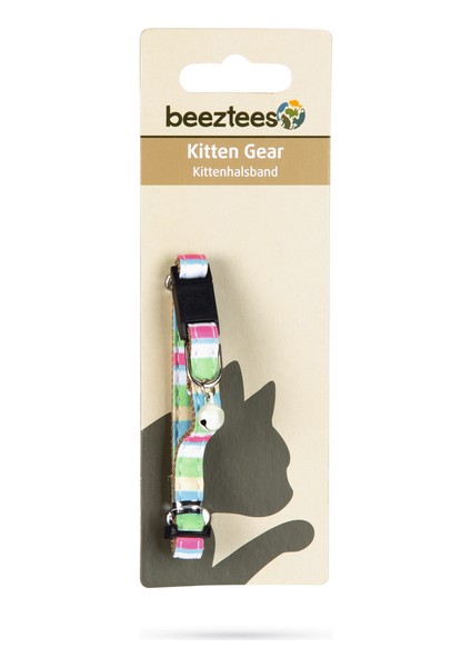 Beeztees Yavru Kedi Boyun Tasması, Zilli, Yeşil, 16-32CM