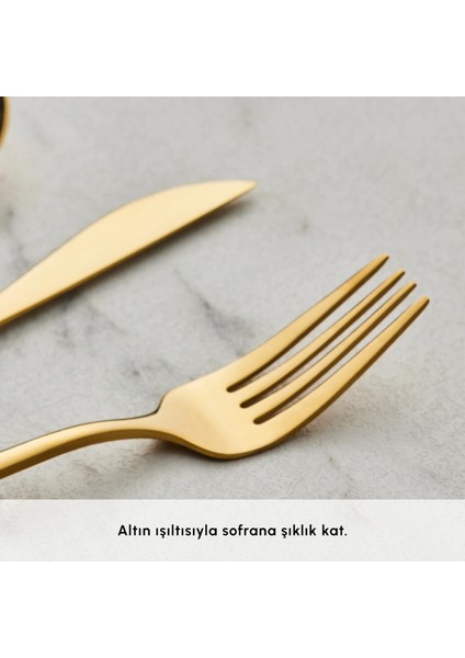 Orion Shiny Gold 30 Parça 6 Kişilik Çatal Kaşık Bıçak Seti