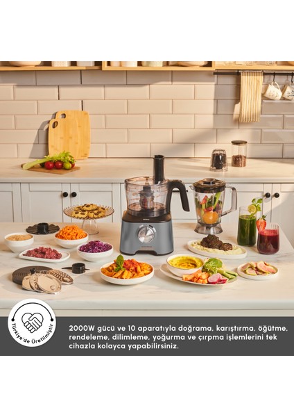 Mastermaid Power Multifunctional 10 in 1 Galaxy Grey Gıda Hazırlama Seti