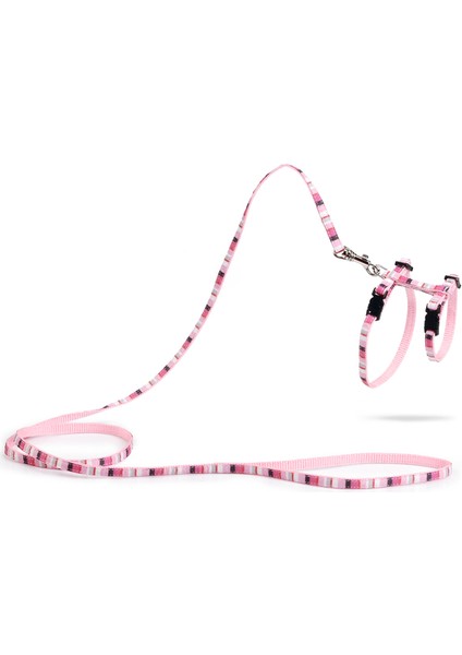 Beeztees Yavru Kedi Göğüs Tasması ve Gezdirme Kayışı, 120CM, Pembe, 15-33CM